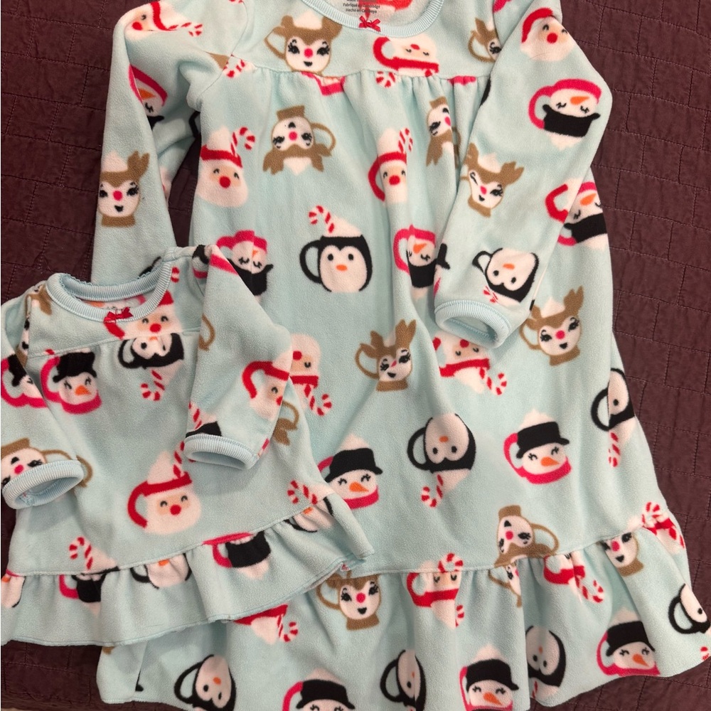 Fleece Nightgown with Matching Doll Gown